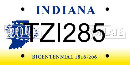 TZI285 Indiana License Plate