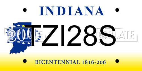 TZI28S Indiana License Plate