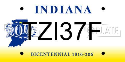 TZI37F Indiana License Plate