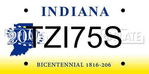 TZI75S Indiana License Plate