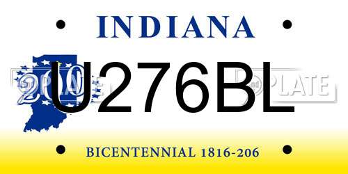 U276BL Indiana License Plate
