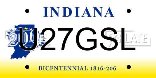 U27GSL Indiana License Plate