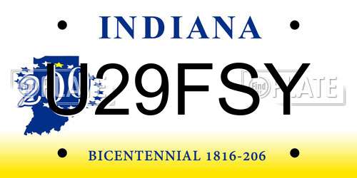 U29FSY Indiana License Plate