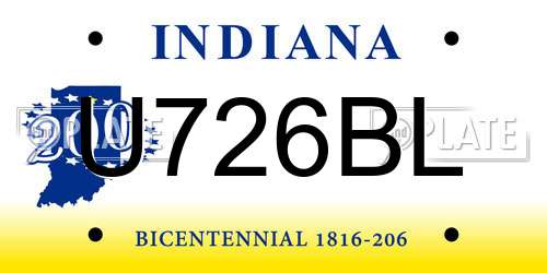 U726BL Indiana License Plate