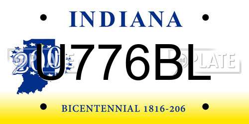 U776BL Indiana License Plate