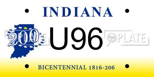 U96 Indiana License Plate