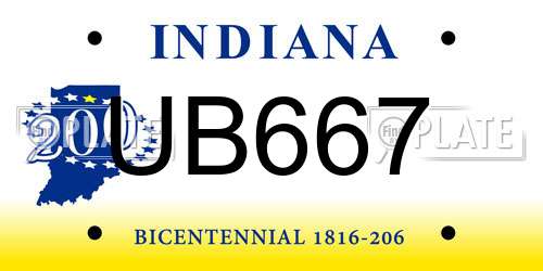 UB667 Indiana License Plate