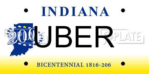 UBER Indiana License Plate