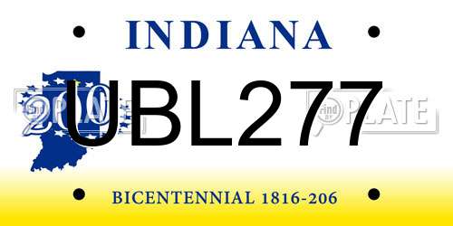 UBL277 Indiana License Plate