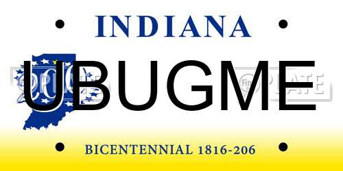 UBUGME Indiana License Plate