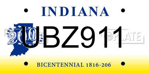 UBZ911 Indiana License Plate