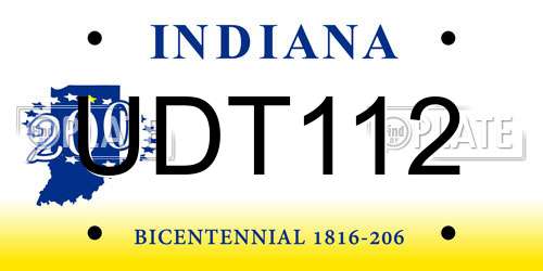UDT112 Indiana License Plate