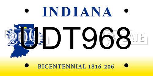UDT968 Indiana License Plate