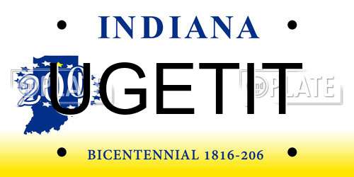 UGETIT Indiana License Plate