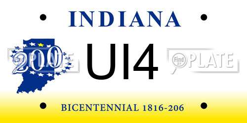 UI4 Indiana License Plate