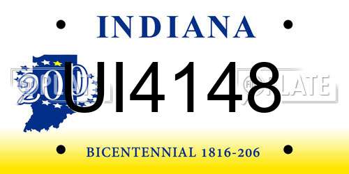 UI4148 Indiana License Plate