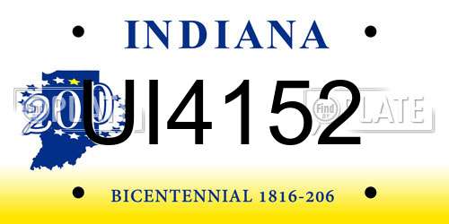 UI4152 Indiana License Plate