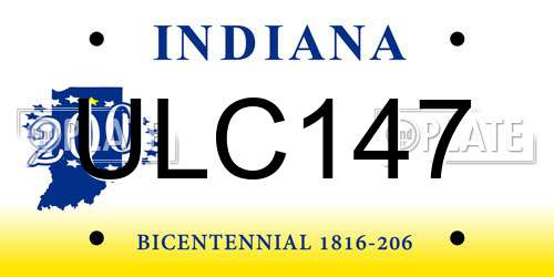 ULC147 Indiana License Plate
