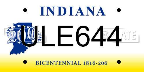 ULE644 Indiana License Plate