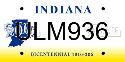 ULM936 Indiana License Plate