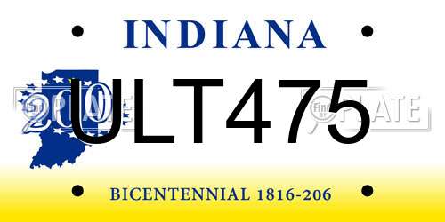 ULT475 Indiana License Plate