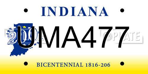 UMA477 Indiana License Plate