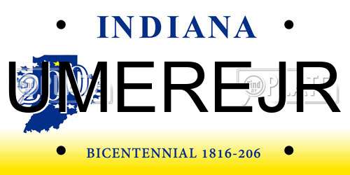 UMEREJR Indiana License Plate