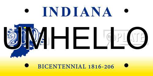 UMHELLO Indiana License Plate