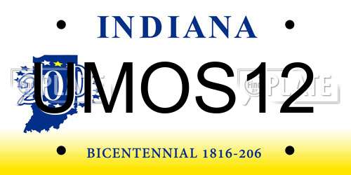 UMOS12 Indiana License Plate