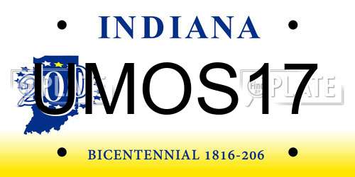 UMOS17 Indiana License Plate
