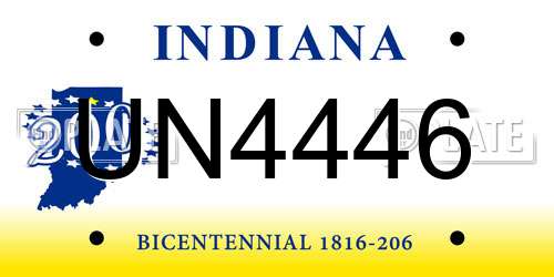 UN4446 Indiana License Plate