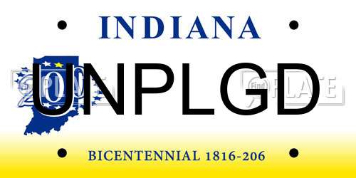 UNPLGD Indiana License Plate