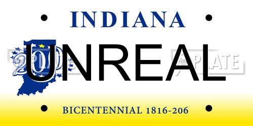 UNREAL Indiana License Plate