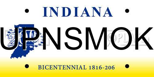 UPNSMOK Indiana License Plate