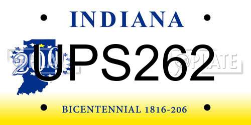 UPS262 Indiana License Plate