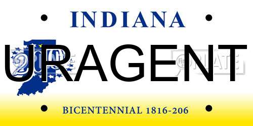URAGENT Indiana License Plate