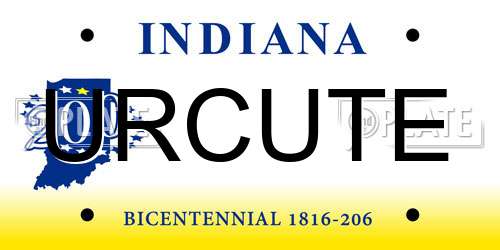 URCUTE Indiana License Plate