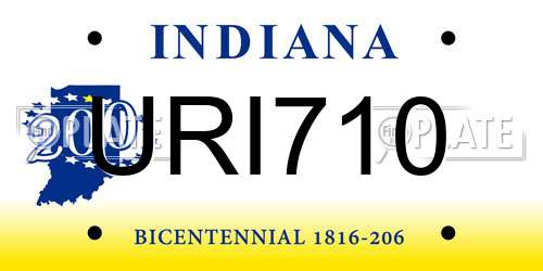 URI710 Indiana License Plate