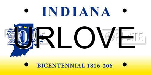 URLOVE Indiana License Plate