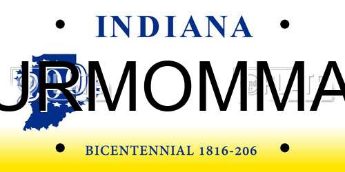 URMOMMA Indiana License Plate