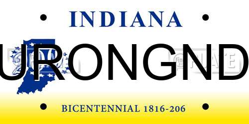 URONGND Indiana License Plate