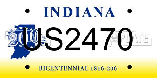 US2470 Indiana License Plate