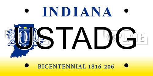 USTADG Indiana License Plate