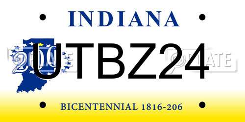 UTBZ24 Indiana License Plate