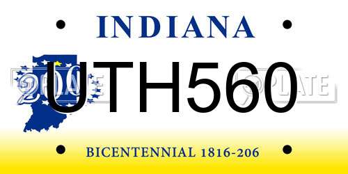 UTH560 Indiana License Plate