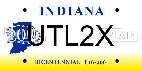 UTL2X Indiana License Plate