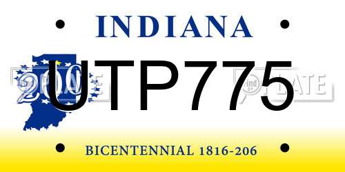 UTP775 Indiana License Plate