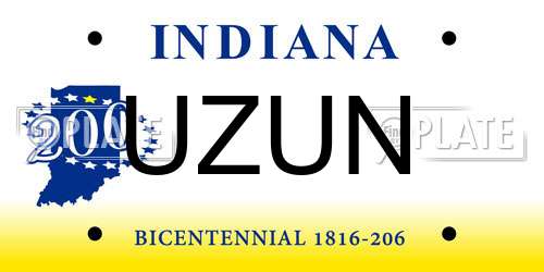 UZUN Indiana License Plate