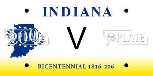 V Indiana License Plate