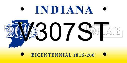 V307ST Indiana License Plate
